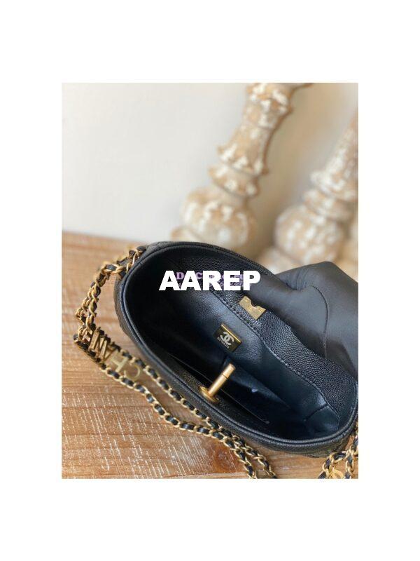 Replica Chanel Small Hobo Bag Grained Calfskin AS3223 Black 8