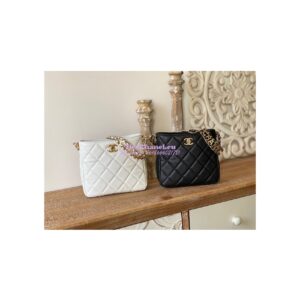 Replica Chanel Small Hobo Bag Grained Calfskin AS3223 White