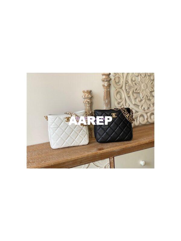 Replica Chanel Small Hobo Bag Grained Calfskin AS3223 White
