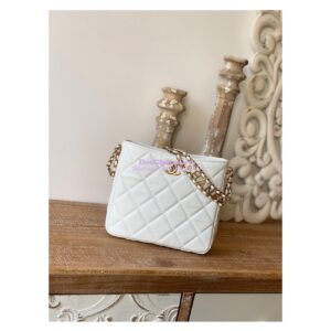 Replica Chanel Small Hobo Bag Grained Calfskin AS3223 White 2