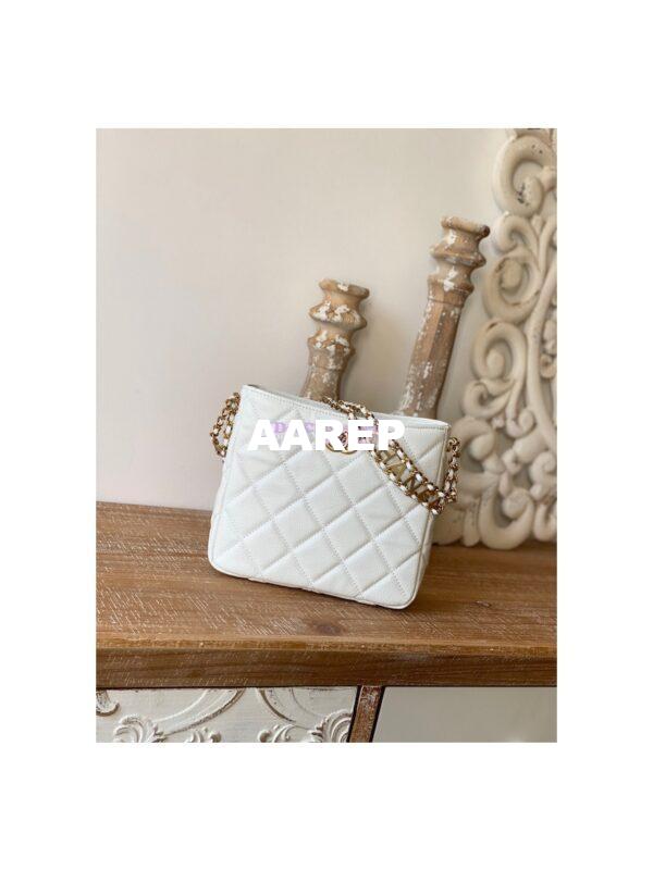 Replica Chanel Small Hobo Bag Grained Calfskin AS3223 White 2