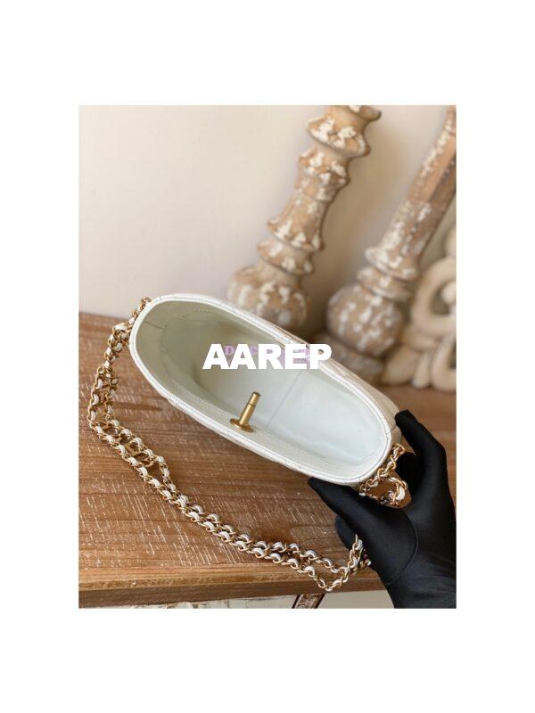 Replica Chanel Small Hobo Bag Grained Calfskin AS3223 White 7