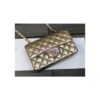 Replica Chanel Quilted Mini Classic Flap CF Bag Metallic Lambskin Gold 17cm