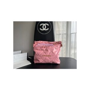 Replica Chanel 22 Handbag Shiny Calfskin AS3260 AS3261 Coral Pink 2