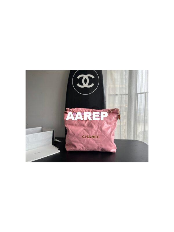 Replica Chanel 22 Handbag Shiny Calfskin AS3260 AS3261 Coral Pink 4