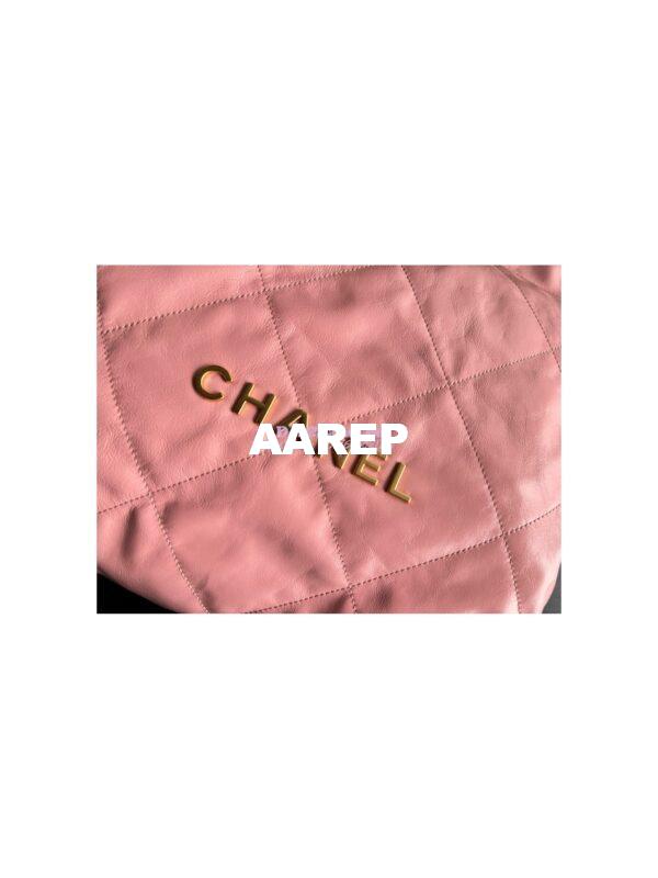 Replica Chanel 22 Handbag Shiny Calfskin AS3260 AS3261 Coral Pink 6