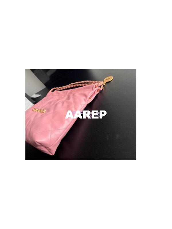 Replica Chanel 22 Handbag Shiny Calfskin AS3260 AS3261 Coral Pink 13