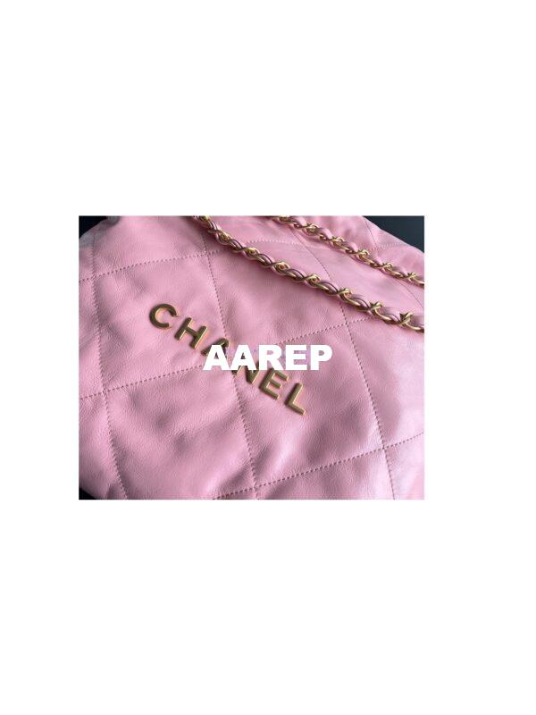 Replica Chanel 22 Handbag Shiny Calfskin AS3260 AS3261 Coral Pink 15
