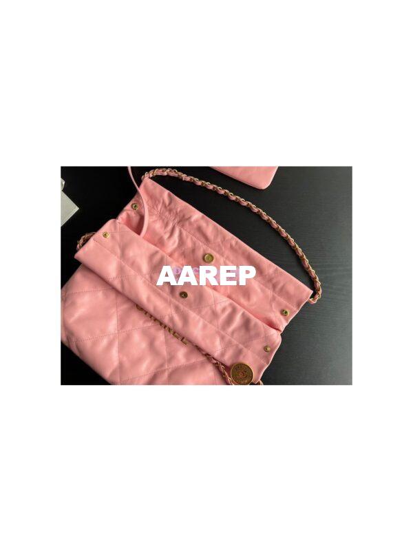 Replica Chanel 22 Handbag Shiny Calfskin AS3260 AS3261 Coral Pink 17