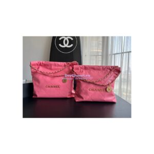 Replica Chanel 22 Handbag Shiny Calfskin AS3260 AS3261 Pink