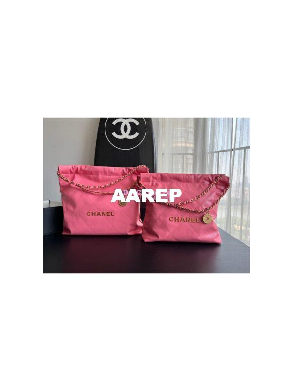 Replica Chanel 22 Handbag Shiny Calfskin AS3260 AS3261 Pink 3