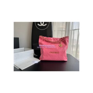 Replica Chanel 22 Handbag Shiny Calfskin AS3260 AS3261 Pink 2
