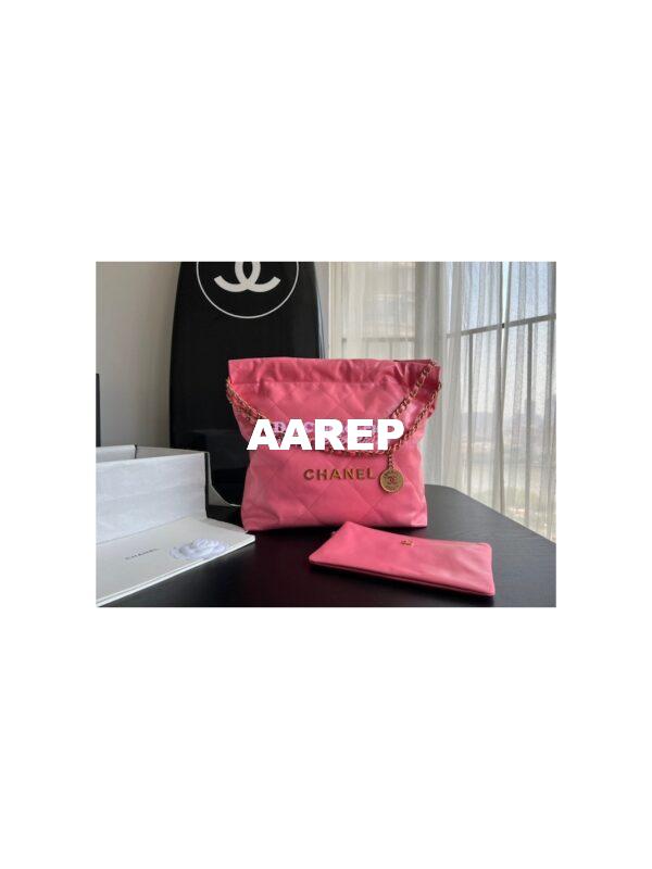 Replica Chanel 22 Handbag Shiny Calfskin AS3260 AS3261 Pink 12