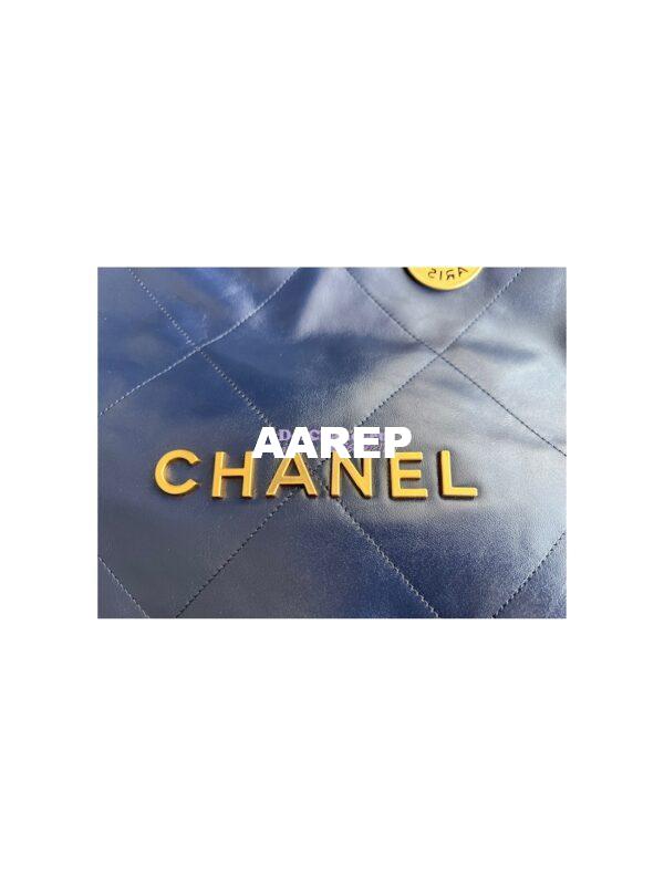 Replica Chanel 22 Handbag Shiny Calfskin AS3260 AS3261 Navy Blue 15