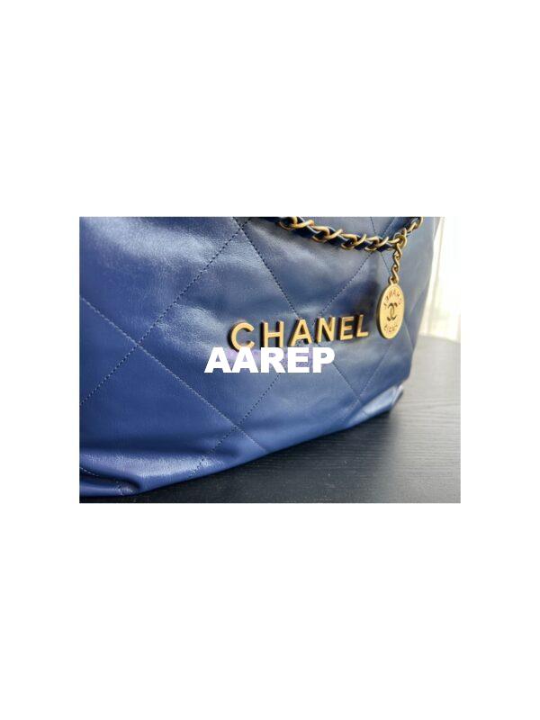 Replica Chanel 22 Handbag Shiny Calfskin AS3260 AS3261 Navy Blue 16