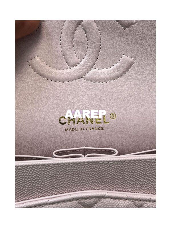 Replica Chanel Medium CF Classic Double Flap Bag Quilted Grainy Calfskin Light Gold Hardware Light Pink 11