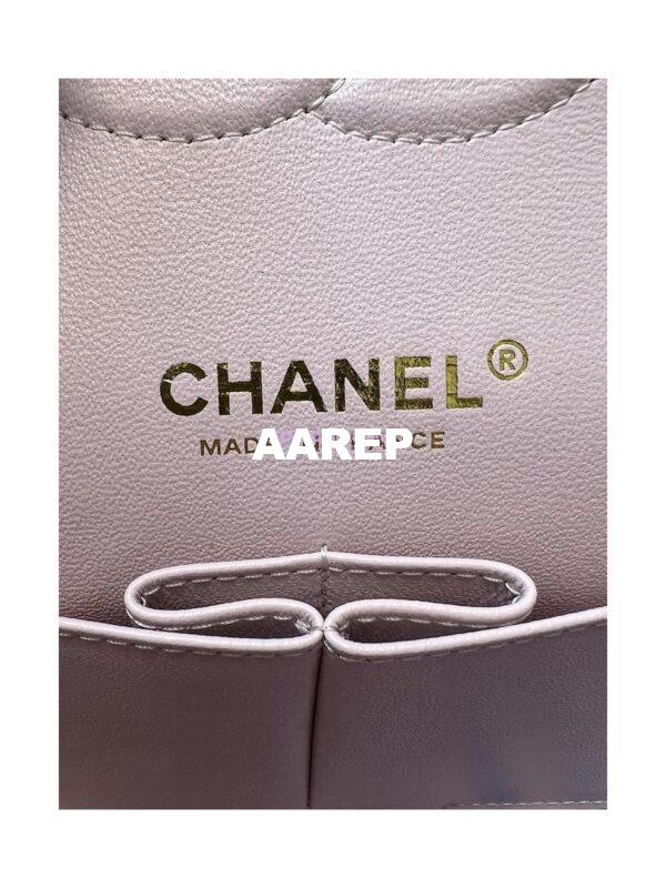 Replica Chanel Medium CF Classic Double Flap Bag Quilted Grainy Calfskin Light Gold Hardware Light Pink 12