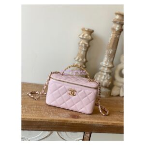 Replica Chanel Grained Calfskin Vanity with Chain AP2805 Light Pink