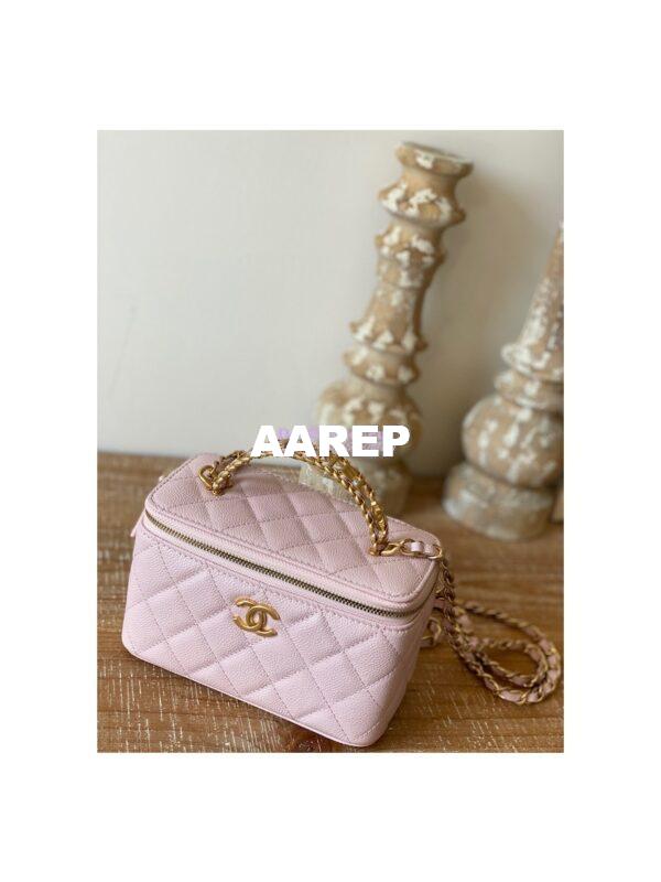 Replica Chanel Grained Calfskin Vanity with Chain AP2805 Light Pink 4
