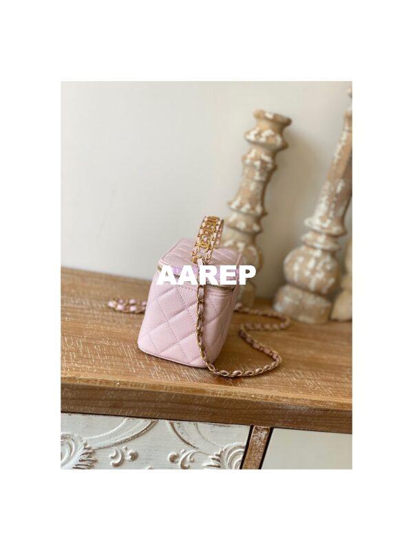 Replica Chanel Grained Calfskin Vanity with Chain AP2805 Light Pink 5