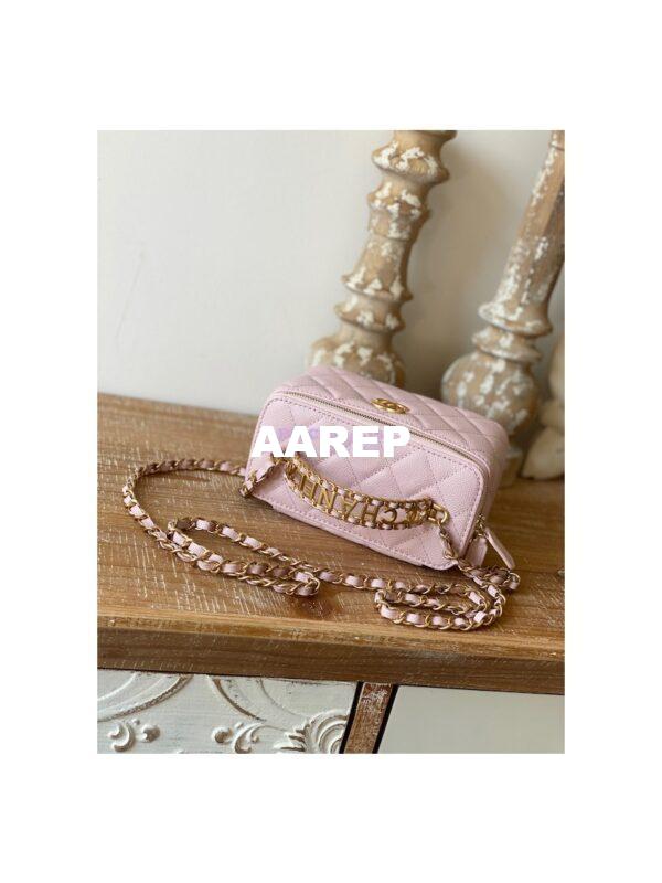 Replica Chanel Grained Calfskin Vanity with Chain AP2805 Light Pink 6