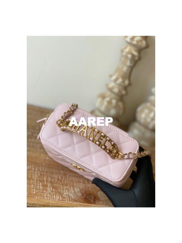 Replica Chanel Grained Calfskin Vanity with Chain AP2805 Light Pink 7