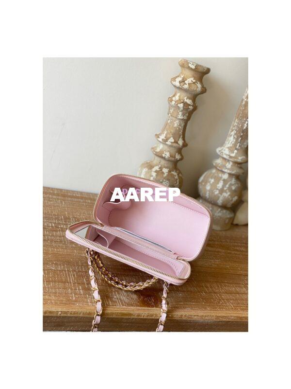 Replica Chanel Grained Calfskin Vanity with Chain AP2805 Light Pink 9
