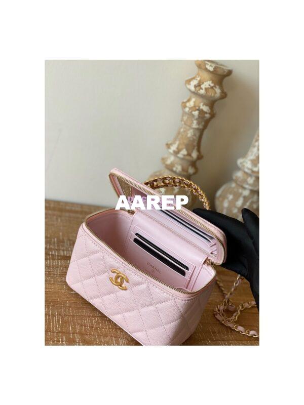 Replica Chanel Grained Calfskin Vanity with Chain AP2805 Light Pink 10