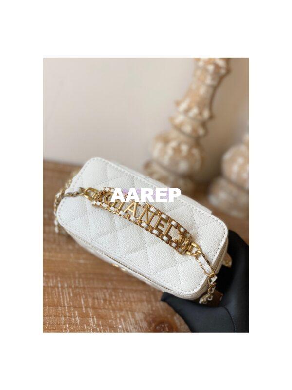Replica Chanel Grained Calfskin Vanity with Chain AP2805 White 6