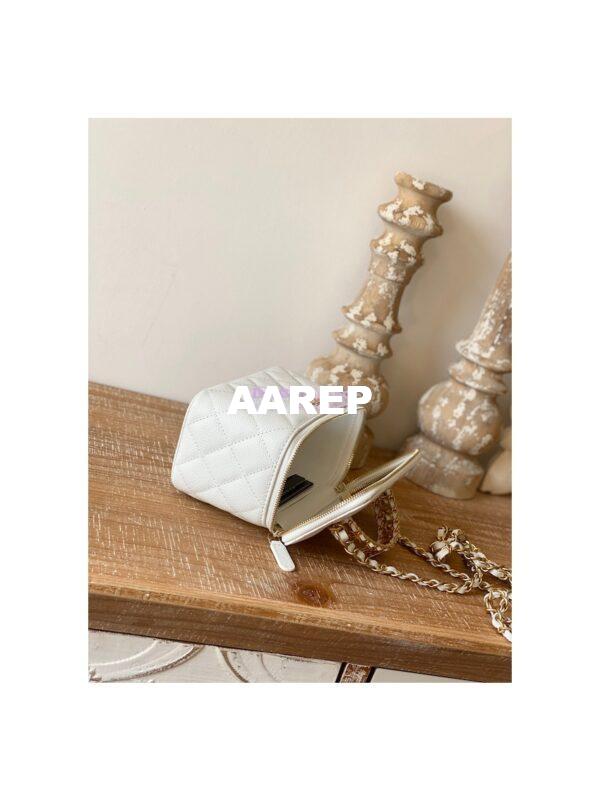 Replica Chanel Grained Calfskin Vanity with Chain AP2805 White 8