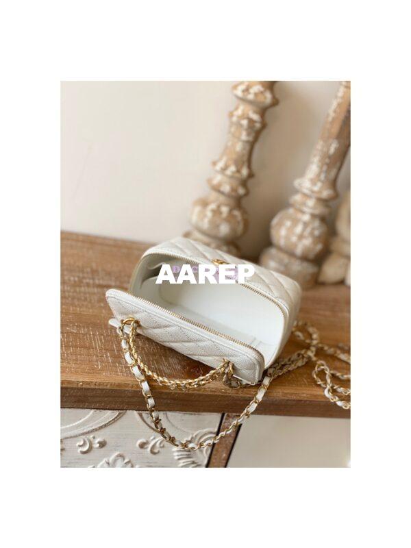 Replica Chanel Grained Calfskin Vanity with Chain AP2805 White 9