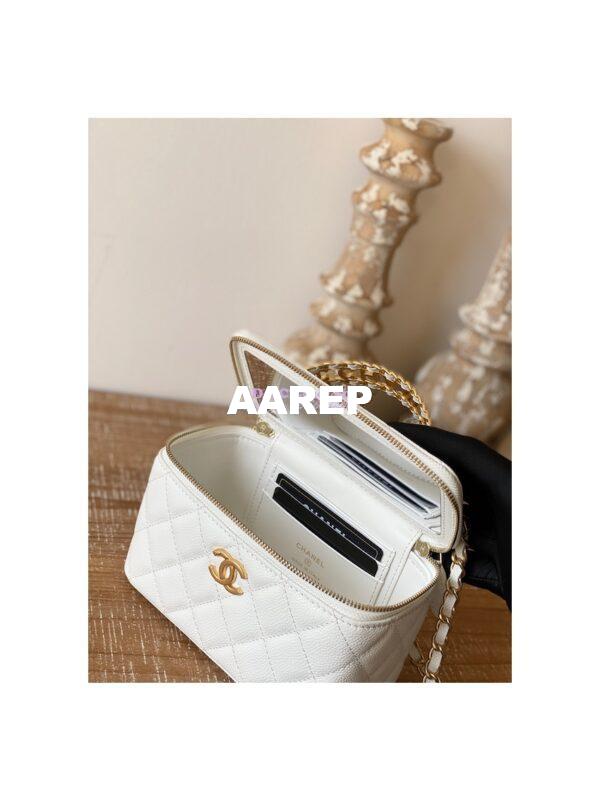 Replica Chanel Grained Calfskin Vanity with Chain AP2805 White 10