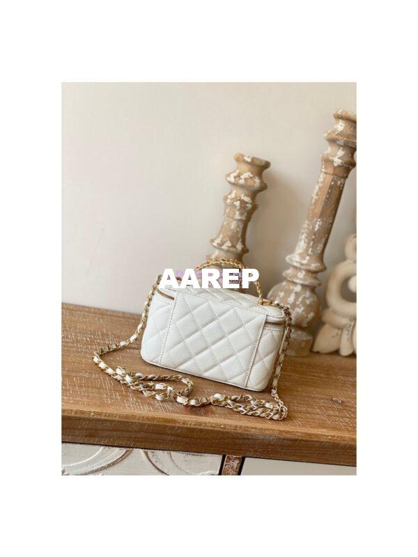 Replica Chanel Grained Calfskin Vanity with Chain AP2805 White 11