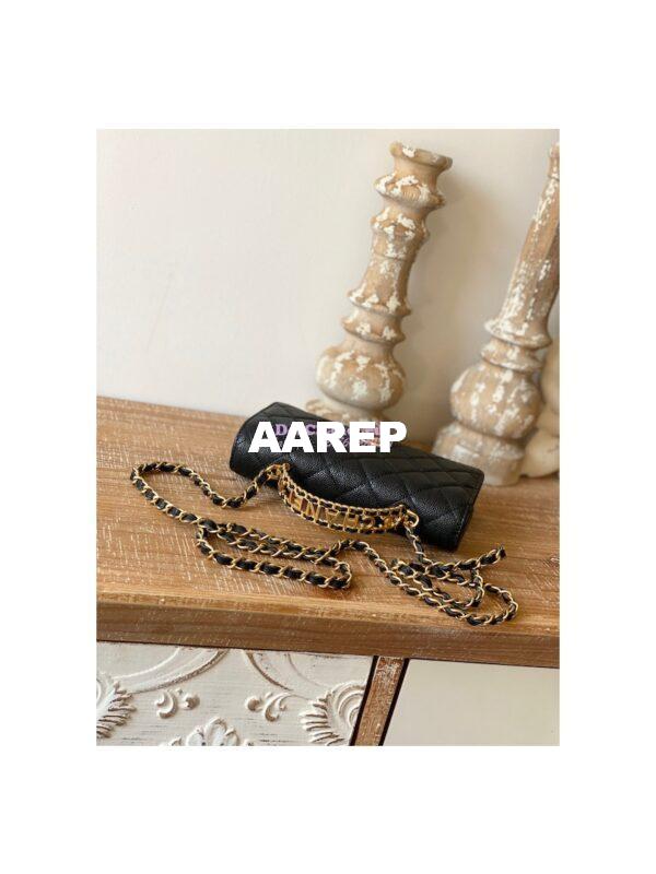 Replica Chanel Wallet On Chain in Grained Calfskin AP2804 Black 5