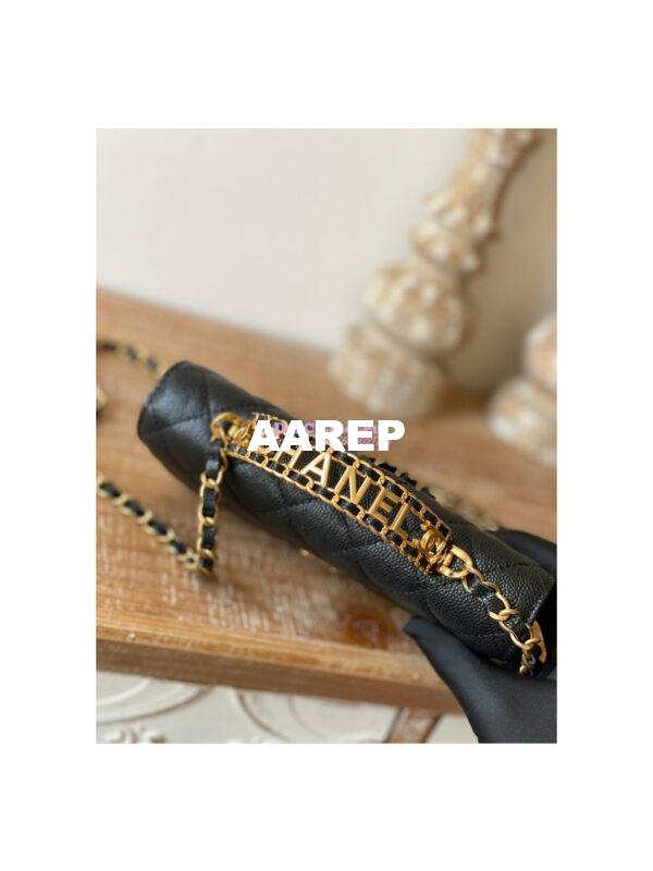 Replica Chanel Wallet On Chain in Grained Calfskin AP2804 Black 6