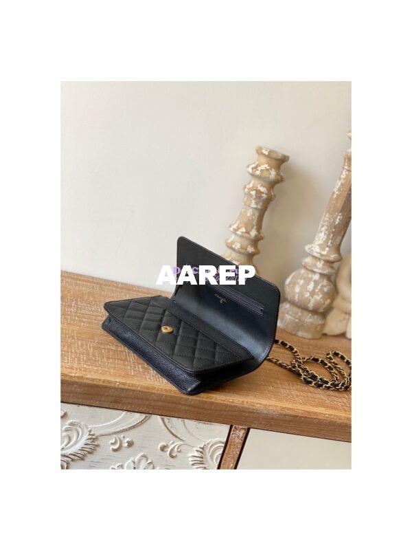 Replica Chanel Wallet On Chain in Grained Calfskin AP2804 Black 7