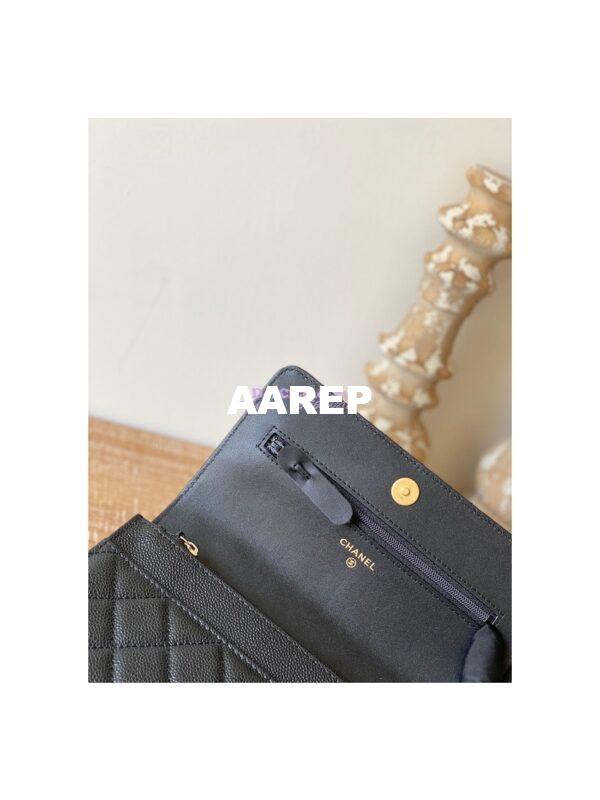 Replica Chanel Wallet On Chain in Grained Calfskin AP2804 Black 8