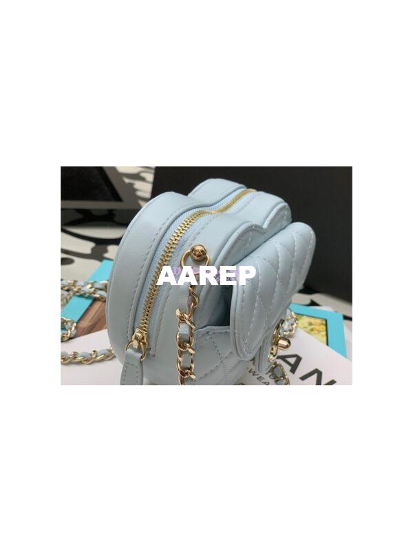 Replica Chanel Heart Clutch With Chain AP2784 Lambskin Light Blue 4