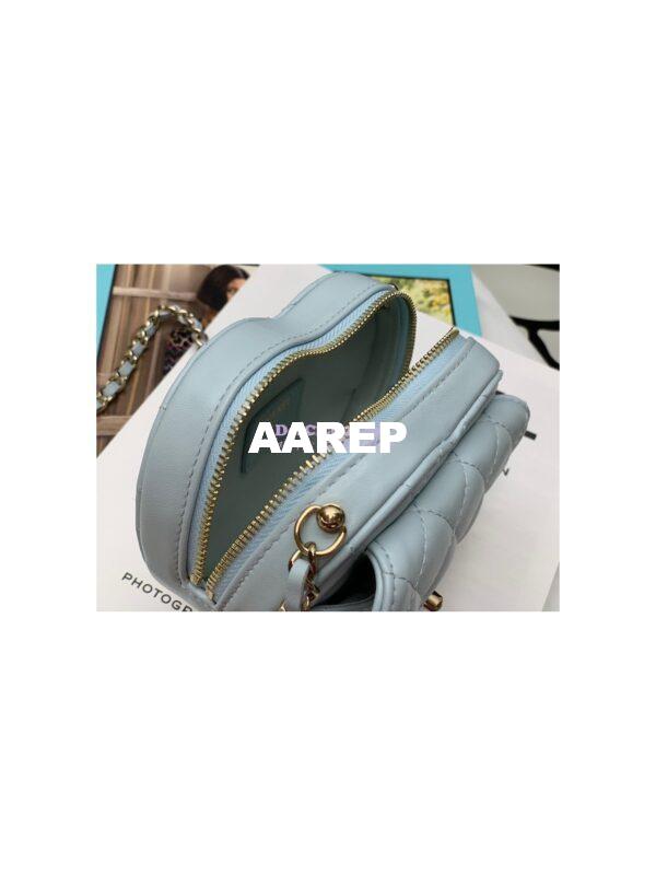 Replica Chanel Heart Clutch With Chain AP2784 Lambskin Light Blue 8
