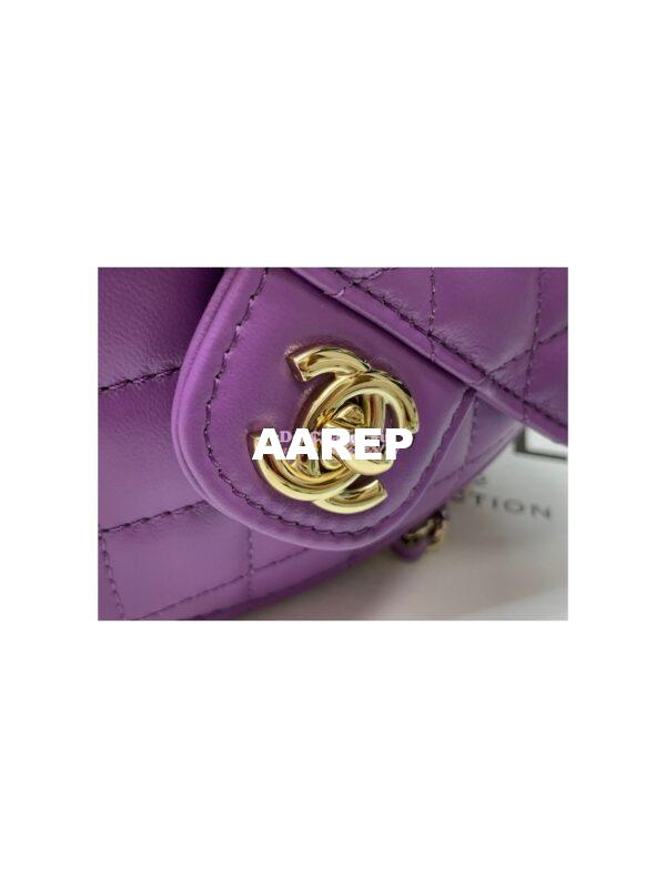 Replica Chanel Heart Clutch With Chain AP2784 Lambskin Purple 5
