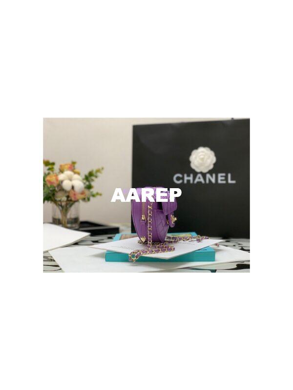 Replica Chanel Heart Clutch With Chain AP2784 Lambskin Purple 6
