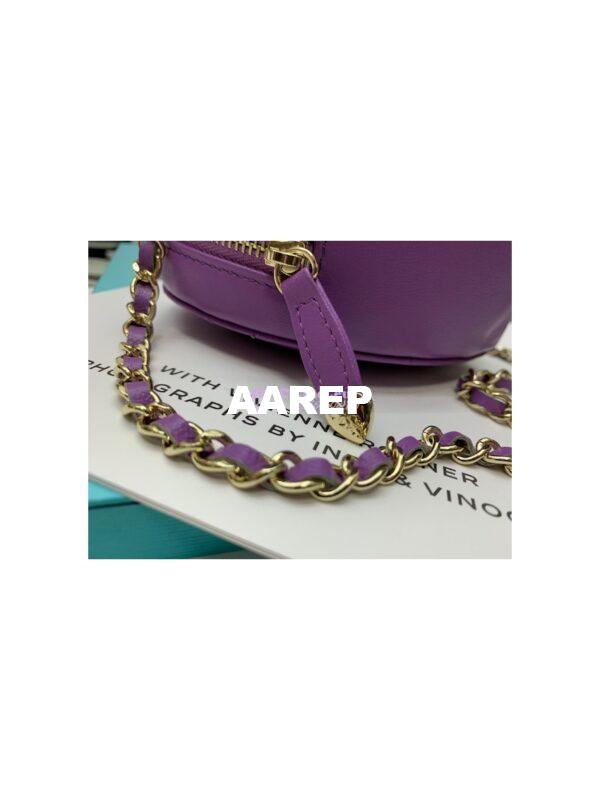 Replica Chanel Heart Clutch With Chain AP2784 Lambskin Purple 7