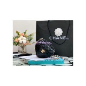 Replica Chanel Heart Clutch With Chain AP2784 Lambskin Black 2
