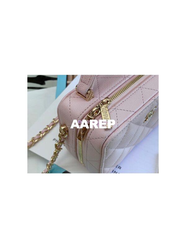 Replica Chanel 22P Grained Calfskin Small Vanity with Chain Camera Bag AP2634 Light Pink 6