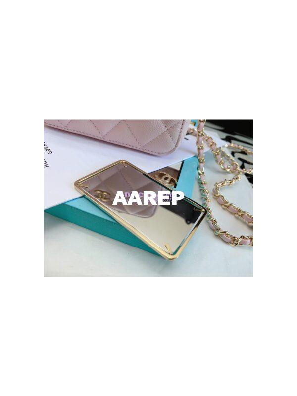 Replica Chanel 22P Grained Calfskin Small Vanity with Chain Camera Bag AP2634 Light Pink 8