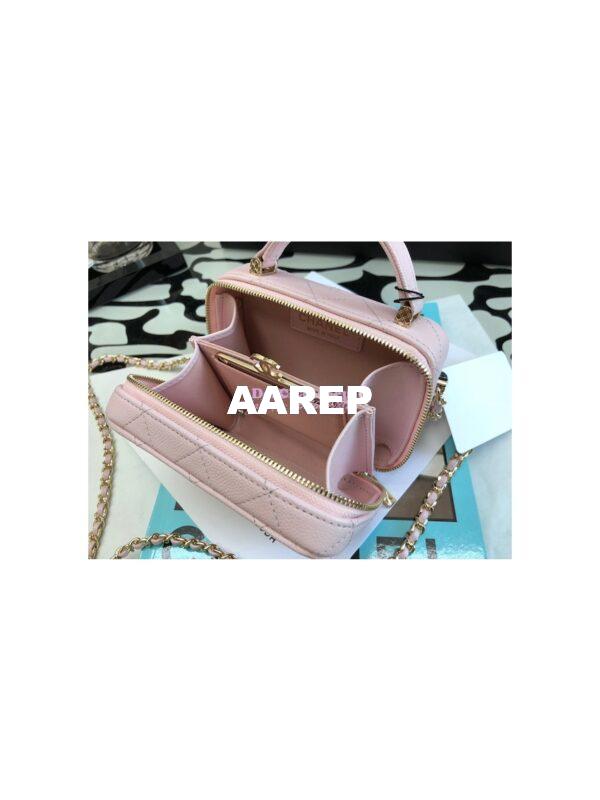 Replica Chanel 22P Grained Calfskin Small Vanity with Chain Camera Bag AP2634 Light Pink 10