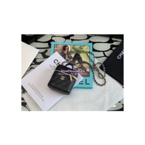 Replica Chanel Petit Curved Vanity Case With Chain in Grained Calfskin AP2503 Black