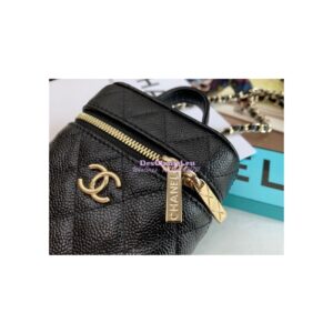 Replica Chanel Petit Curved Vanity Case With Chain in Grained Calfskin AP2503 Black 2