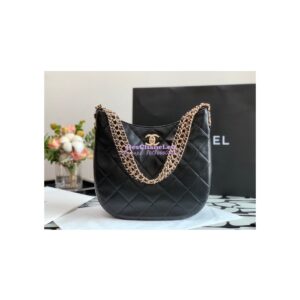 Replica Chanel Hobo Bag in Lambskin AS3153 Black 2