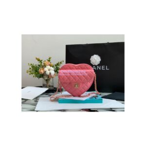Replica Chanel Heart Bag in Lambskin AS3191 Coral Pink